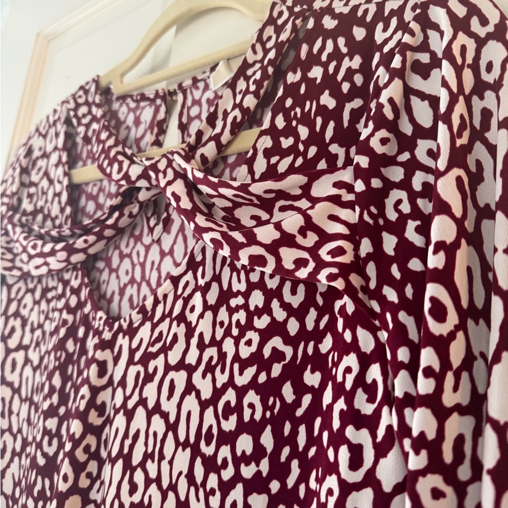 MICHAEL Michael Kors Burgundy and White Animal-Print Long-Sleeve Tops - Picture 3 of 7